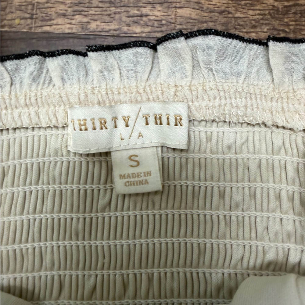 Cream Ruffle Skirt Set with Black Trim - Picture 5 of 13